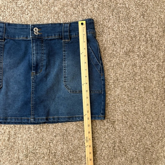Altard State Jean Skirt Womens Size 11 Mini Denim Blue Pockets 14” Length - Picture 6 of 6